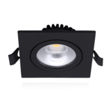LCB LED Europe  LED inbouwspot vierkant zwart Dimbaar - 6W vervangt 50W - 2700K warm wit licht