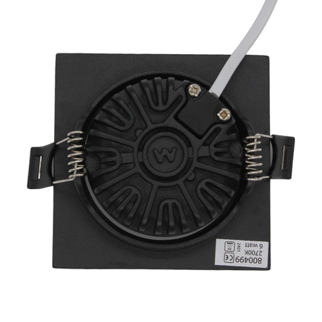 LCB LED LED inbouwspot vierkant zwart Dimbaar - 6W vervangt 50W - 2700K warm wit licht