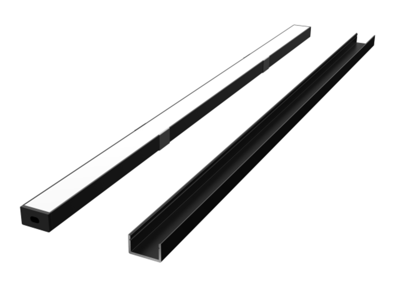 LED line verlichting - Betaalbare Professionele LED Oplossingen Aluminium profiel 10mm - L2000*B16*H9,5mm - Zwart + Matte omslag
