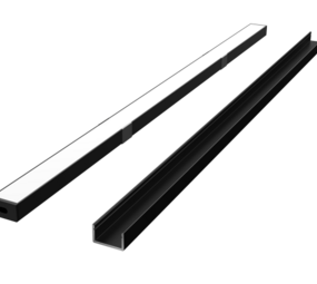 LED line verlichting - Betaalbare Professionele LED Oplossingen Aluminium profiel 10mm - L2000*B16*H9,5mm - Zwart + Matte omslag