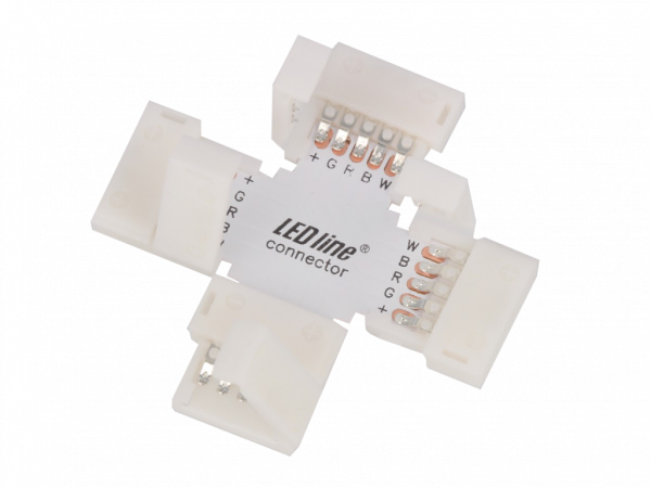 LED line verlichting - Betaalbare Professionele LED Oplossingen LED strip Click kruisverbinder 12 mm 5 PIN RGBW