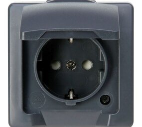 Kopp Wandcontactdoos 1V RA deksel IP44 antraciet