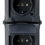 Kopp Wandcontactdoos 2V RA deksel IP44 vert. antraciet