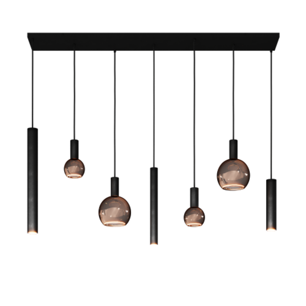 ZTAHL Hanglamp Riva 4300 - Zwart - 7 lampen