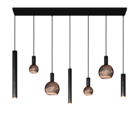 ZTAHL Hanglamp Riva 4300 - Zwart - 7 lampen