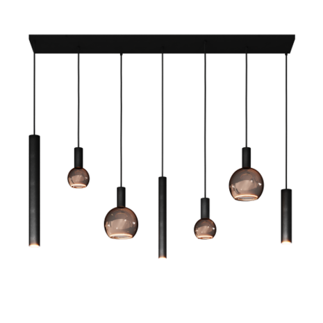 ZTAHL Hanglamp Riva 4300 - Zwart - 7 lampen