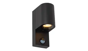 Lucide LED Wandlamp Beweging & Dag/ Nachtsensor - 170MM - Zwart Alu Downlight - ZARO Rond | IP65 - GU10 Fitting - 70MM Breed Lucide LED Wandlamp Beweging & Dag/ Nachtsensor - 170MM - Zwart Alu Downlight - ZARO Rond | IP65 - GU10 Fitting - 70MM Breed