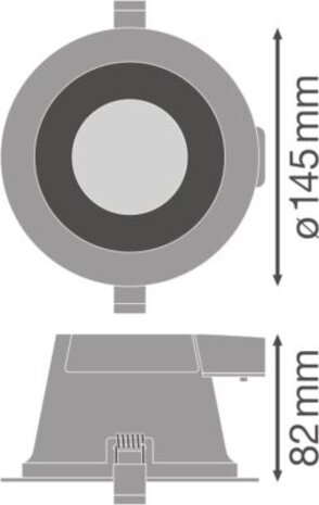 Ledvance Zakelijk: Professionele LED Verlichting & Armaturen | voor de installateur LED Downlight IP54 - 145MM Comfort Wit - 13W 1105Lm - CCT 830 - 840 -865 Multi Color Switch | 135MM Zaagmaat