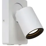 Lucide LED Wandspot Nigel - Dimbaar - GU10 - 1x5W 2200K/3000K - Met USB oplaadpunt - Wit