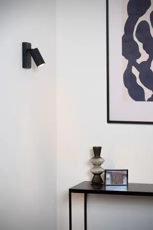 Lucide LED Wandlamp / Bedlamp GU10 - Richtbare Wandspot - CLUBS Geribbeld zwart | GU10 fitting - Aan / Uit schakelaar Lucide LED Wandlamp / Bedlamp GU10 - Richtbare Wandspot - CLUBS Geribbeld zwart | GU10 fitting - Aan / Uit schakelaar
