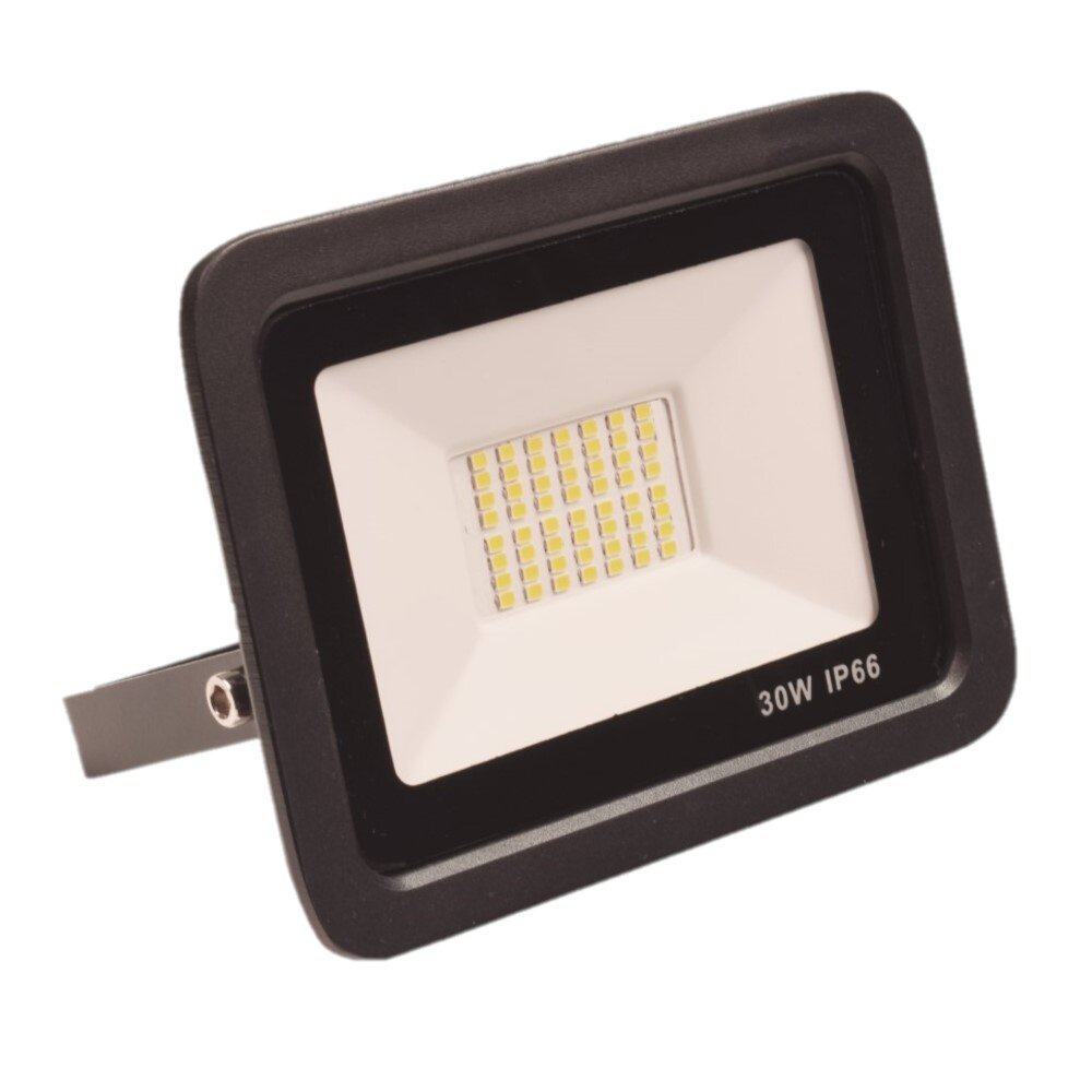 LCB LED LED Schijnwerper IP66 - Zwart -  30W 3000Lm - Koud wit licht 865 - 500MM aansluitsnoer - 230V