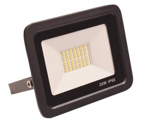 LCB LED Europe  LED Schijnwerper IP66 - Zwart -  30W 3000Lm - Koud wit licht 865 - 500MM aansluitsnoer - 230V