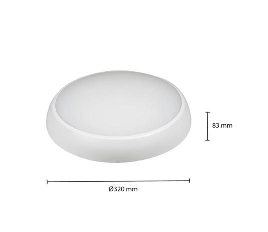 LCB LED Europe LED Plafond/wand armatuur - NOOD - 13W - IP54 - 830-840-865 CCT lichtkleur instelbaar | Ø320mm LCB LED Europe LED Plafond/wand armatuur - NOOD - 13W - IP54 - 830-840-865 CCT lichtkleur instelbaar | Ø320mm
