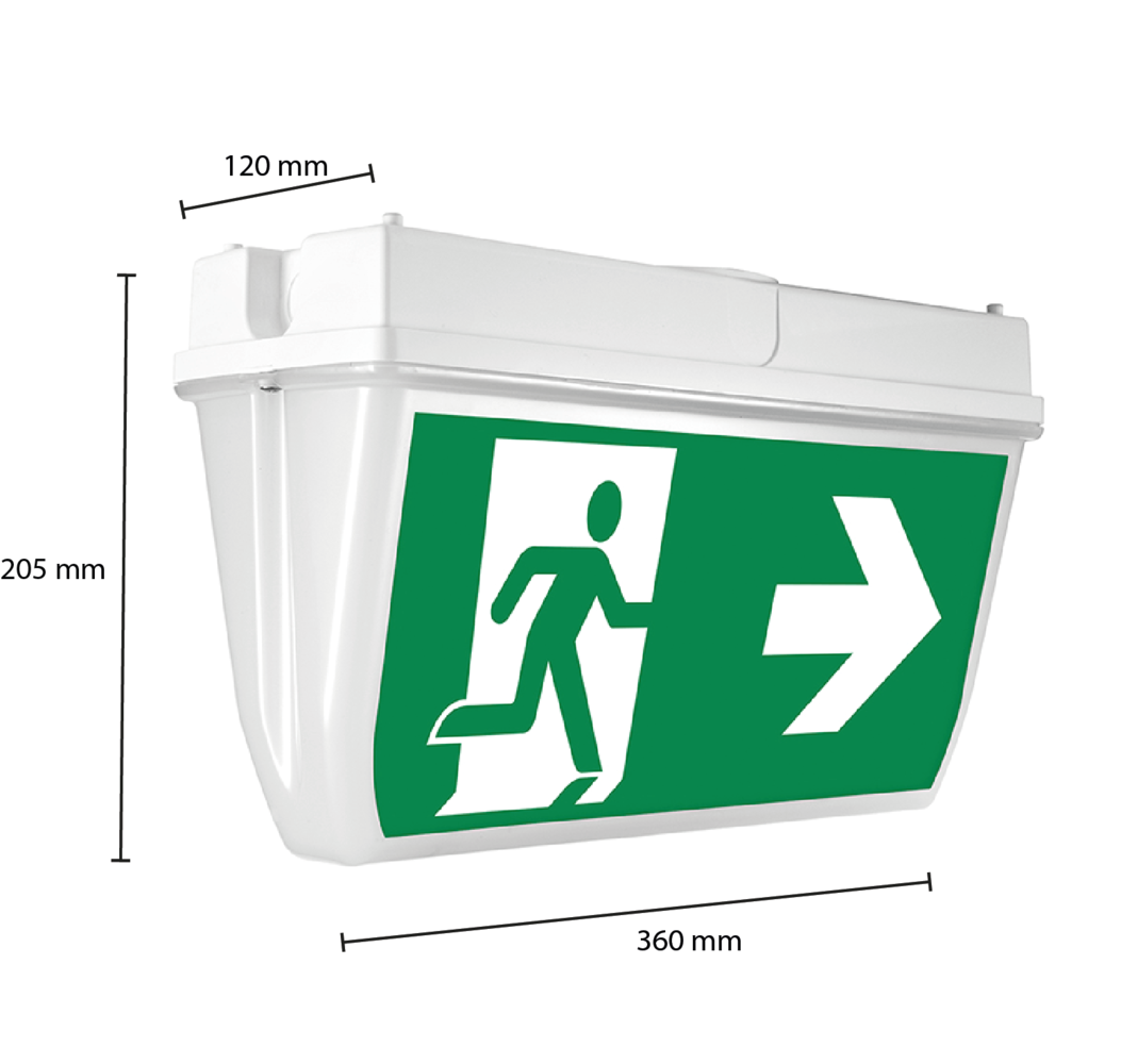 LCB LED Europe  LED Noodverlichting armatuur IP65 - 7W 150Lm - Plafond opbouw - 4.8V, 1800mAh NI-CD