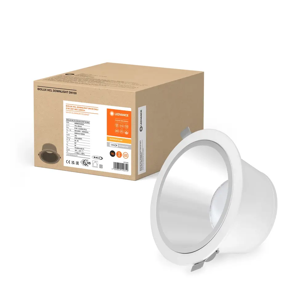 BIOLUX HCL downlight DN150 21W TW DALI - Wit | Intelligente en dynamische verlichting BIOLUX HCL downlight DN150 21W TW DALI - Wit | Intelligente en dynamische verlichting