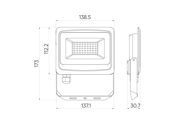 LED line verlichting - Betaalbare Professionele LED Oplossingen LED schijnwerper - IP65 PHOTON 30W 3000lm 4000K