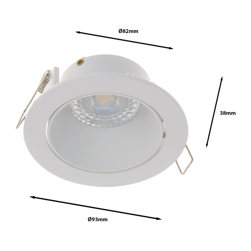 LCB LED LED inbouwspot 93mm - Mat wit - GU10 - Verdiept Kantelbaar | Zaagmaat 82mm LCB LED LED inbouwspot 93mm - Mat wit - GU10 - Verdiept Kantelbaar | Zaagmaat 82mm
