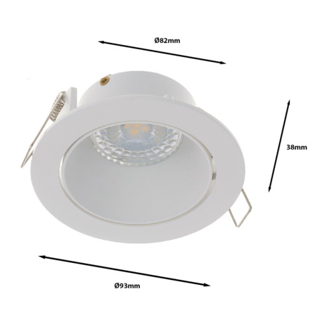 LCB LED LED inbouwspot 93mm - Mat wit - GU10 - Verdiept Kantelbaar | Zaagmaat 82mm LCB LED LED inbouwspot 93mm - Mat wit - GU10 - Verdiept Kantelbaar | Zaagmaat 82mm
