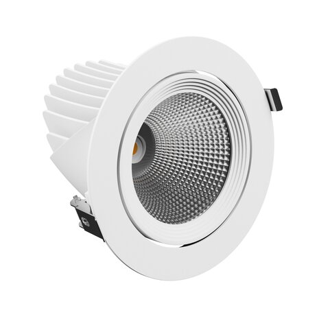 Spectrum voor de installateur LED Downlight banaanspot - Wit - SAL 2 - 10W 150Lm / W - 830 3000K - Kantelbaar - Zaagmaat 175mm - Buitenmaat 187mm