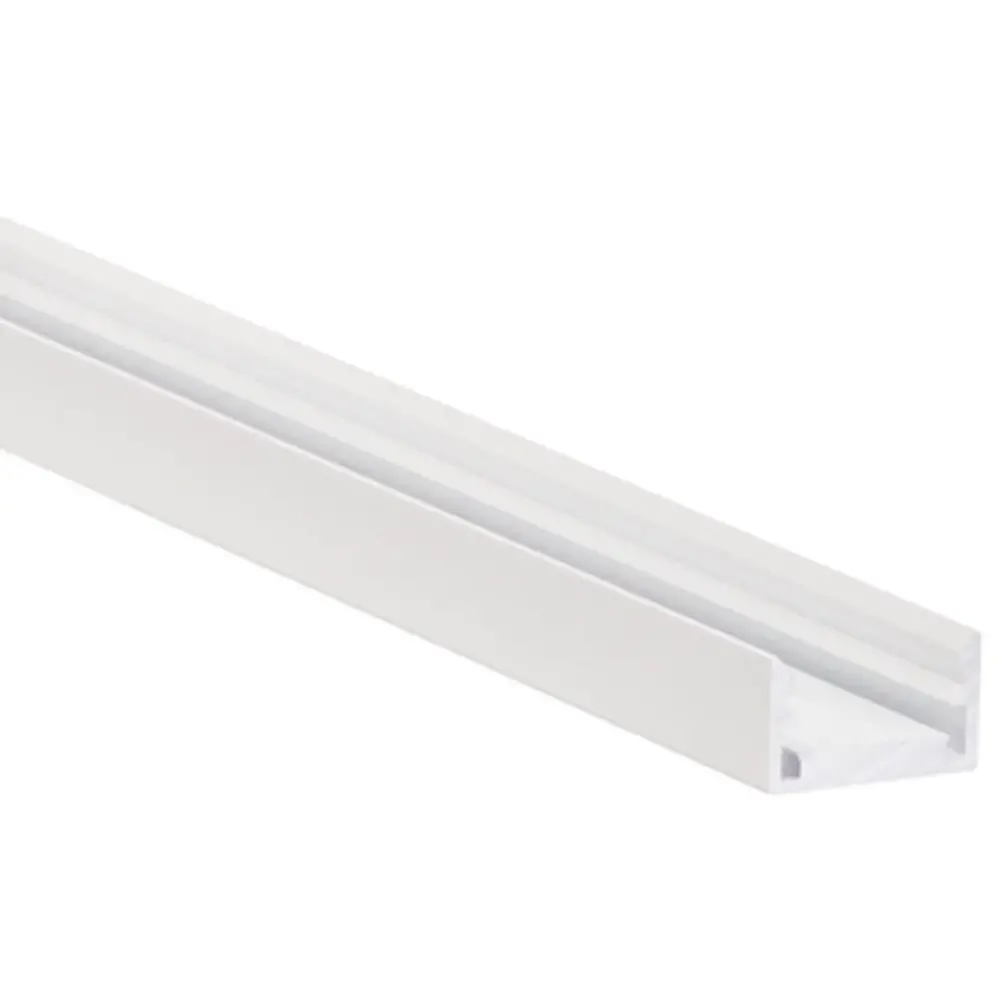 LCB LED Europe  U-profiel - Plat - Aluminium Mat Wit | 2 Meter - Binnenmaat 2000 x 12 x 9MM - Buitenmaat 2000 x 16 x 10MM