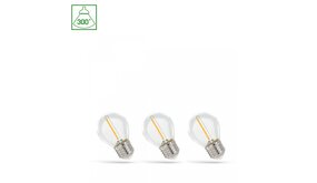 Spectrum voor de installateur: Betaalbare kwaliteit en veelzijdige LED-oplossingen 3-PACK LED Lamp G45 - E27 fitting - 1W Filament - 2700K warm wit licht