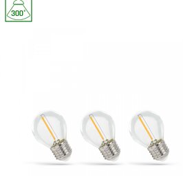 Spectrum voor de installateur 3-PACK LED Lamp G45 - E27 fitting - 1W Filament - 2700K warm wit licht