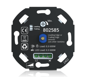 LCB LED Europe  LED Universele Draai Dimmer - 500W - Fase aan- en afsnijding |  TRIAC RLC 0.3 - 500 Watt