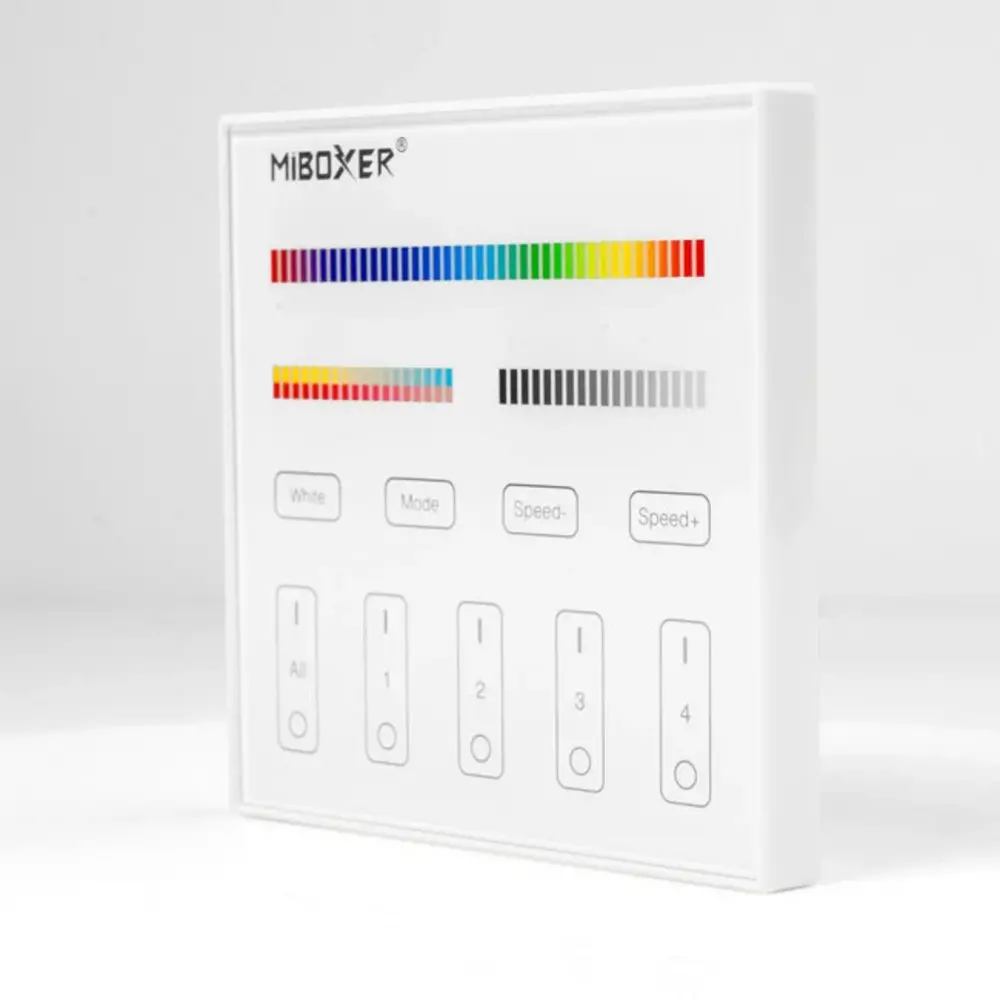 Mi-Light Miboxer LED Wandbedieningspaneel - DMX512 - Opbouw Wit | RF 2.4Ghz & DMX Serie - RGBCCT Lichtkleur bedienbaar en Dimbaar Mi-Light Miboxer LED Wandbedieningspaneel - DMX512 - Opbouw Wit | RF 2.4Ghz & DMX Serie - RGBCCT Lichtkleur bedienbaar en Dimbaar