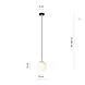 LCB LED Europe LED Hanglamp Bol - 14CM - Melk glas - E14 Fitting | 100CM - Mat Zwart / Goud 230v LCB LED Europe LED Hanglamp Bol - 14CM - Melk glas - E14 Fitting | 100CM - Mat Zwart / Goud 230v