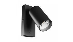 Spectrum voor de installateur GU10 Wandlamp met Aan/Uit Schakelaar 230V IP20 55x100mm Zwart Rond