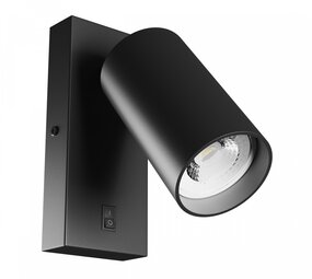 Spectrum voor de installateur GU10 Wandlamp met Aan/Uit Schakelaar 230V IP20 55x100mm Zwart Rond
