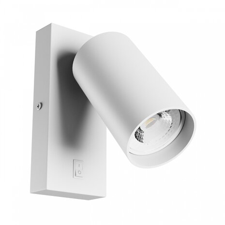 Spectrum voor de installateur GU10 Wandlamp met Aan/Uit Schakelaar 230V IP20 55x100mm Wit Rond