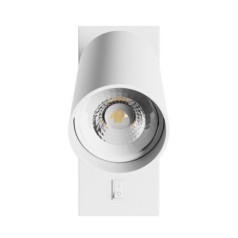 Spectrum voor de installateur GU10 Wandlamp met Aan/Uit Schakelaar 230V IP20 55x100mm Wit Rond