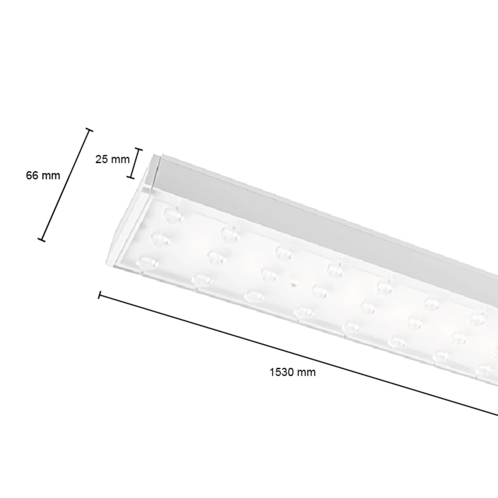 LCB LED Europe  LED Lichtlijn retrofit 1504MM - Retrofit - 4000K 840 - 32/40/48/56W Dipswitch lichtsterkte instelbaar - 150Lm/PW - 90 Gr