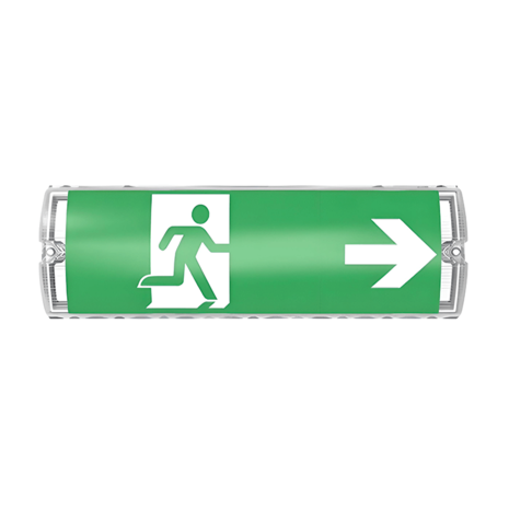 LCB LED Europe  LED Noodverlichting Portiek armatuur -  3W 450Lm | Zwart - Wand/ Plafond montage - incl. Pictogrammen