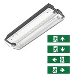 LCB LED Europe  LED Noodverlichting Portiek armatuur -  3W 450Lm | Zwart - Wand/ Plafond montage - incl. Pictogrammen