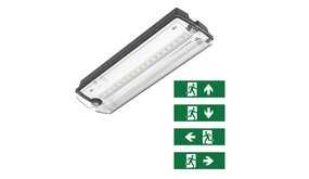 LCB LED LED Noodverlichting Portiek armatuur -  3W 450Lm | Zwart - Wand/ Plafond montage - incl. Pictogrammen LCB LED LED Noodverlichting Portiek armatuur -  3W 450Lm | Zwart - Wand/ Plafond montage - incl. Pictogrammen