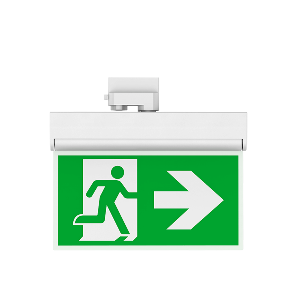 LED Spanningsrail 3F Noodarmatuur - 1W 100Lm  | Wit - Noodvluchtweg aanduiding - Incl. Pictogram LED Spanningsrail 3F Noodarmatuur - 1W 100Lm  | Wit - Noodvluchtweg aanduiding - Incl. Pictogram