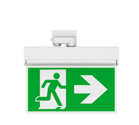 LCB LED Europe  LED Spanningsrail 3F Noodarmatuur - 1W 100Lm  | Wit - Noodvluchtweg aanduiding - Incl. Pictogram