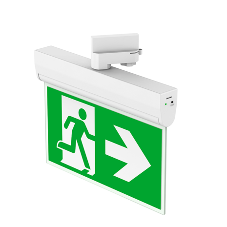 LED Spanningsrail 3F Noodarmatuur - 1W 100Lm  | Wit - Noodvluchtweg aanduiding - Incl. Pictogram LED Spanningsrail 3F Noodarmatuur - 1W 100Lm  | Wit - Noodvluchtweg aanduiding - Incl. Pictogram