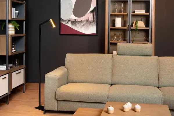 Lucide Vloerlamp - Zwart - Goud - GU10 - 230v - 148cm Lucide Vloerlamp - Zwart - Goud - GU10 - 230v - 148cm