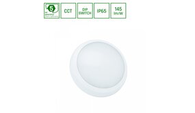 Spectrum voor de installateur LED Plafond/wand armatuur IP65 - Beweging en Daglicht Sensor -18W 1160Lm / 24W 3480Lm Dipswitch | 830-840-865 CCT Lichtkleur instelbaar | Stepdim Ø320mm - IK08
