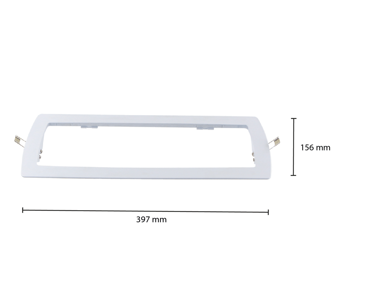 LCB LED  Inbouwframe Wit  -  397x159mm - Toebehoren Nood portieklamp - Zaagmaat 357x119mm
