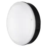 Ledvance Zakelijk: Professionele LED Verlichting & Armaturen LED Wandlamp Bulkhead Surface Sensor - IP65 Ø250MM - Zwart - 10W 800Lm - 3000k 830 Warm wit | IK10 Daglichtsensor