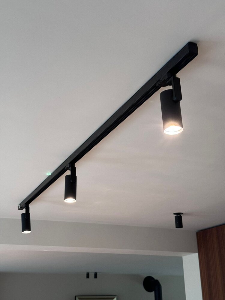 Spectrum LED Railspot Zwart Tracklight - Universeel 3-Phase - GU10 fitting - Verwisselbare spot