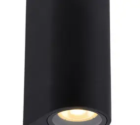 Lucide LED Wandlamp 160MM - Zwart Alu Up Downlight - ZARO Rond | IP44 - 2xGU10 - 68MM Breed