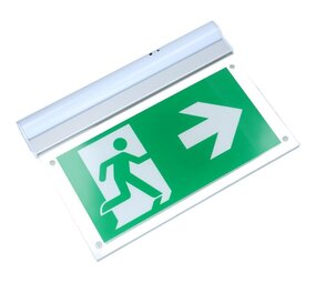 LCB LED Europe  LED Noodverlichting - Wit - 2W - Wand/ Plafond montage | Incl. Pictogram - LifePO4 3.2V 1.5Ah accu