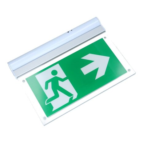 LCB LED LED Noodverlichting - Wit - 2W - Wand/ Plafond montage | Incl. Pictogram - LifePO4 3.2V 1.5Ah accu