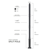 LED line Straatlantarenpaal - zwart - 4meter - kop Ø60mm LED line Straatlantarenpaal - zwart - 4meter - kop Ø60mm