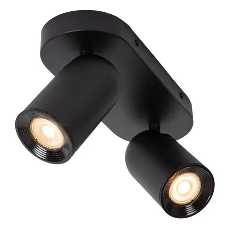 Lucide LED Plafondspot Dubbel - Punch Richtbaar - Zwart  Mat | 2x GU10 fitting - 230v